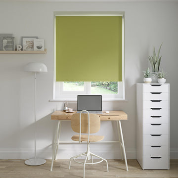 No Drill Libra Vine Green Roller Blinds