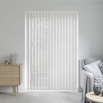 Barcelona Frost White Vertical Blinds: 2900mm x 1160mm Recess