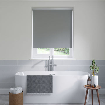 Barcelona Gable Grey Roller Blinds: 2630mm x 950mm Recess