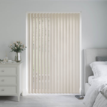 Barcelona Modesty Cream Vertical Blinds: 1273mm x 1400mm Recess
