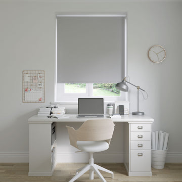 Barcelona Vellum Grey Roller Blinds: 1800mm x 1200mm Recess