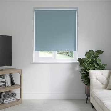 No Drill Libra Brittany Blue Roller Blinds